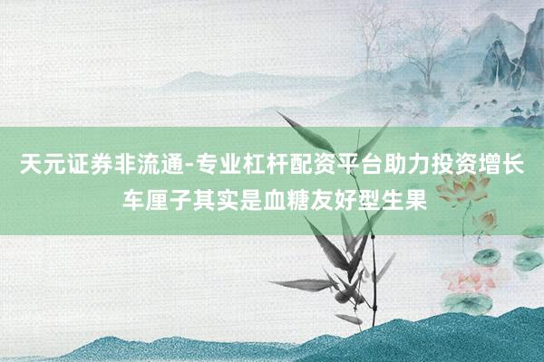 天元证券非流通-专业杠杆配资平台助力投资增长 车厘子其实是血糖友好型生果